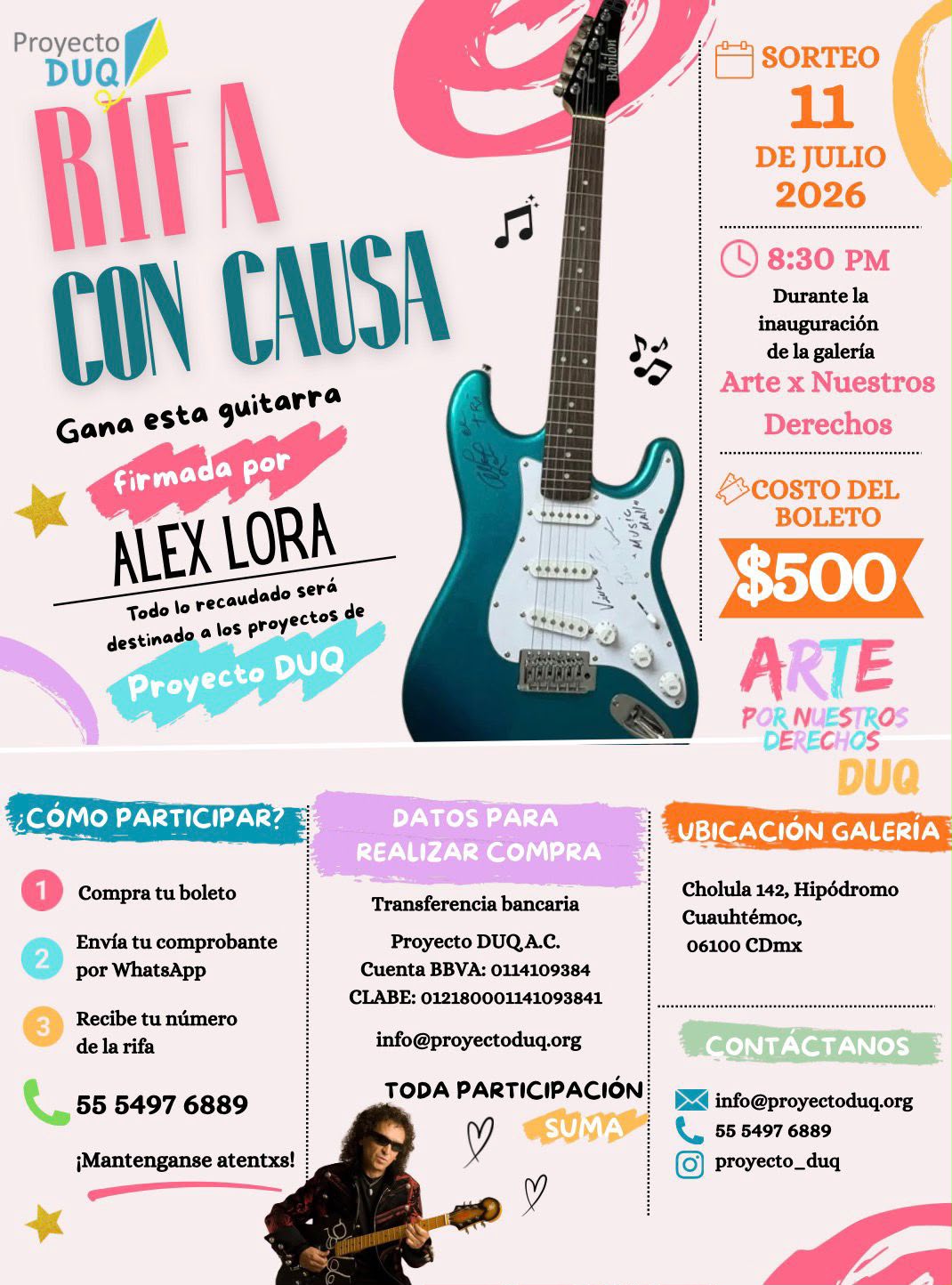 Rifa con Causa - Guitarra Firmada por Alex Lora